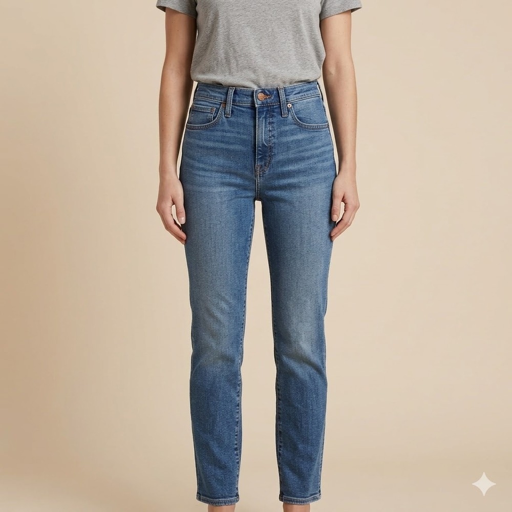 Madewell The High-Rise Stovepipe‎ Jeans in Blue Medium Wash Size 26